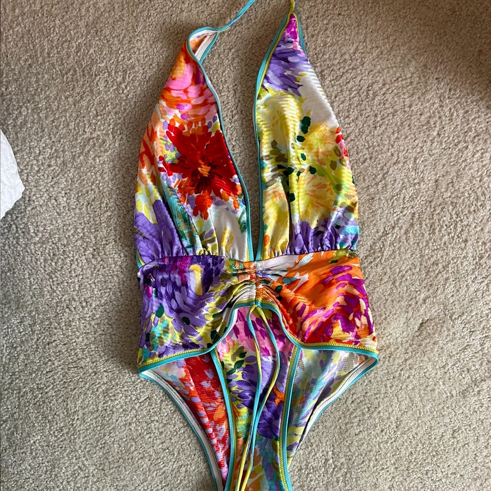 Leonard Paris One Piece Floral Swim Suit size 0